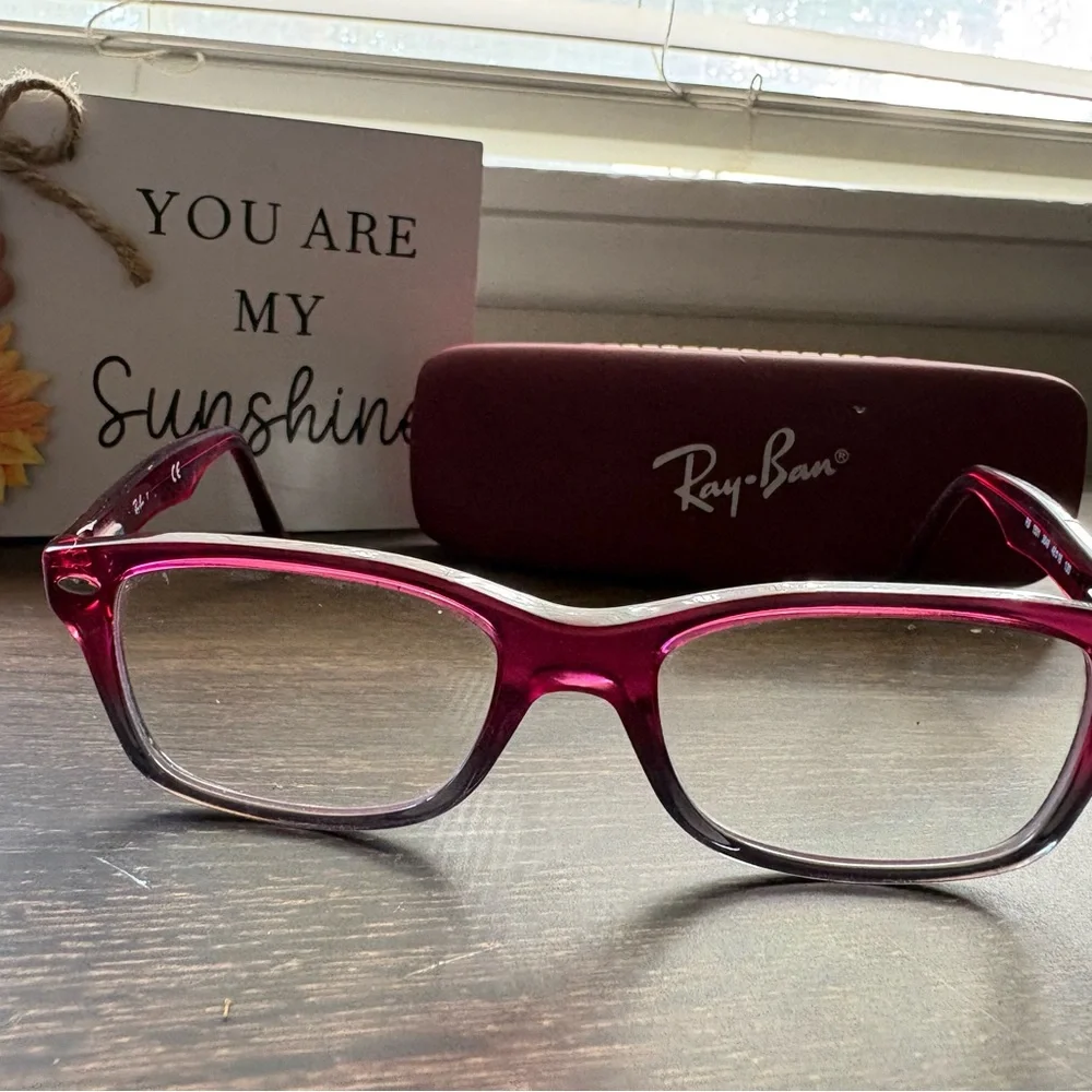 Ray-Ban Burgundy and Black Kids Glasses